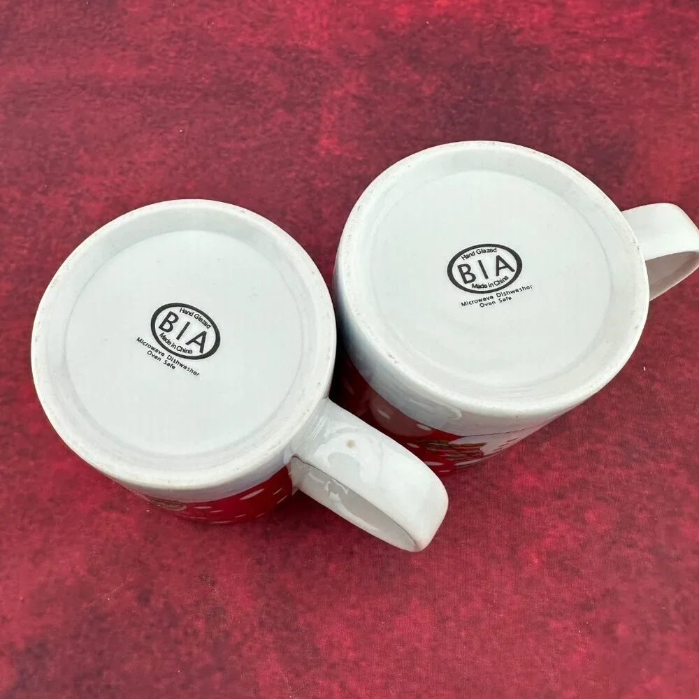 BIA CORDON BLEU CHRISTMAS SNOWMAN MUG COFFEE CUP 11 oz SET of 2